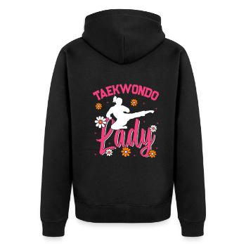 Taekwondo Lady Taekwondo Arts Martiaux - Veste à capuche bio Premium Unisexe - noir - Dos - Nico (187cm)
