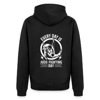 Every day is Judo fighting day - Judo training Jud - Unisex Premium Organic Zip Hoodie - black - Back - Nico (187cm)