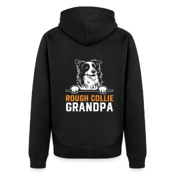 Rough Collie Amoureux des chiens Grand-père Rough Collie Grandp - Veste à capuche bio Premium Unisexe - noir - Dos - Nico (187cm)