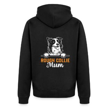 Rough Collie Amoureux des chiens Maman Rough Collie Maman - Veste à capuche bio Premium Unisexe - noir - Dos - Nico (187cm)