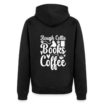 Rough Collie Books Café - Chiot Rough Collie - Veste à capuche bio Premium Unisexe - noir - Dos - Nico (187cm)