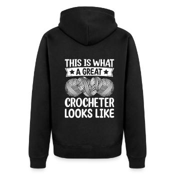 Voici à quoi ressemble un grand crocheteur - Croche - Veste à capuche bio Premium Unisexe - noir - Dos - Nico (187cm)