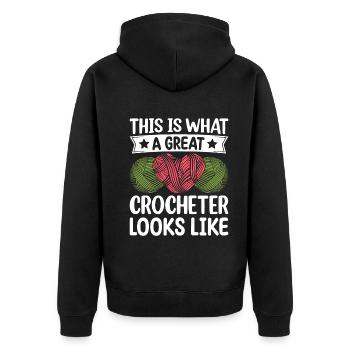 Voici à quoi ressemble un grand crocheteur - Croche - Veste à capuche bio Premium Unisexe - noir - Dos - Nico (187cm)