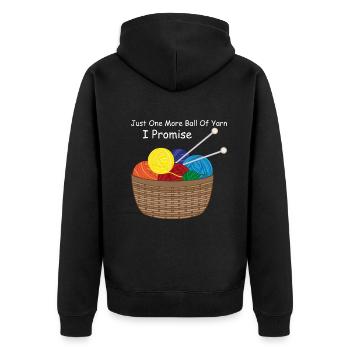 Just one more ball of yarn I promise - Crocheter - Unisex Premium Organic Zip Hoodie - black - Back - Nico (187cm)