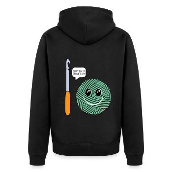 Every day is Crochet day - Crocheting Crocheter - Unisex Premium Organic Zip Hoodie - black - Back - Nico (187cm)