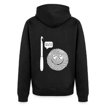 Crocheting Crocheter - Every day is Crochet day - Unisex Premium Organic Zip Hoodie - black - Back - Nico (187cm)