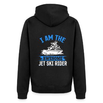 Jetski drôle - Je suis le super pilote de jet ski - Veste à capuche bio Premium Unisexe - noir - Dos - Nico (187cm)