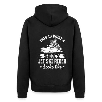 This is what a sexy jet ski rider looks like - Jet - Unisex Premium Organic Zip Hoodie - black - Back - Nico (187cm)