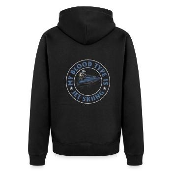 Funny Jetski Jetskiing - My blood type is Jet skii - Unisex Premium Organic Zip Hoodie - black - Back - Nico (187cm)