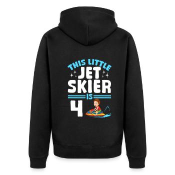 Baby Jetski Rider - This little jet skier is 4 yes - Unisex Premium Organic Zip Hoodie - black - Back - Nico (187cm)