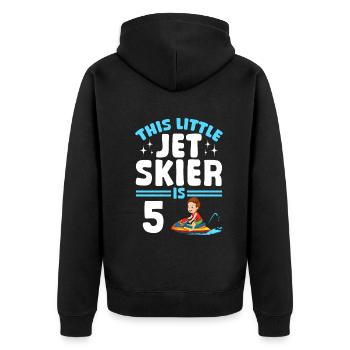Baby Jetski Rider - This little jet skier is 5 Yea - Unisex Premium Bio Zip Hoodie - Schwarz - Hinten - Nico (187cm)