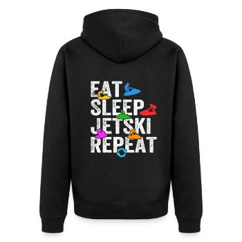 Eat Sleep Jetski Repeat - Amateur de jetski - Veste à capuche bio Premium Unisexe - noir - Dos - Nico (187cm)