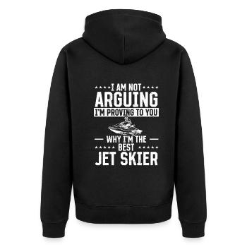 Funny Jetski - I'm proving to you why I'm the best - Unisex Premium Organic Zip Hoodie - black - Back - Nico (187cm)