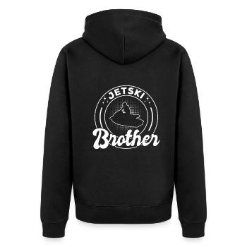 Jetski Brother Jetski Driver Jetski Brother Jetski - Unisex Premium Bio Zip Hoodie - Schwarz - Hinten - Nico (187cm)