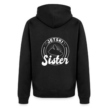 Jetski Sister Jetski Driver Jetski Sister Jetski - Unisex Premium Bio Zip Hoodie - Schwarz - Hinten - Nico (187cm)
