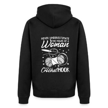 Ne sous-estimez jamais le pouvoir d’une femme avec un cr - Veste à capuche bio Premium Unisexe - noir - Dos - Nico (187cm)