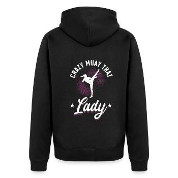 Folle Muay Thai Lady - Veste à capuche bio Premium Unisexe - noir - Dos - Nico (187cm)