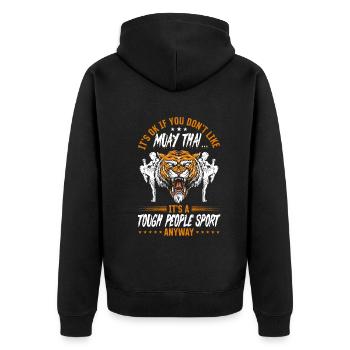 Muay Thai Martial Arts - Funny Muay Thai Fighting - Unisex Premium Organic Zip Hoodie - black - Back - Nico (187cm)