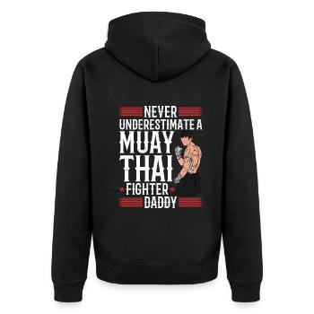 Combattant de Muay Thai Papa Combattant de Muay Thai - Veste à capuche bio Premium Unisexe - noir - Dos - Nico (187cm)
