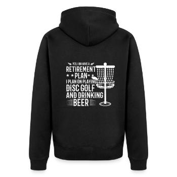 Yes I Do Have A Retirement Plan Disc Golf Player - Unisex Premium Bio Zip Hoodie - Schwarz - Hinten - Nico (187cm)