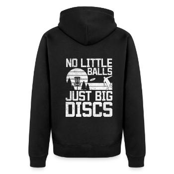 Pas de petites balles, juste de gros disques - Funny Disc Golfer - Veste à capuche bio Premium Unisexe - noir - Dos - Nico (187cm)