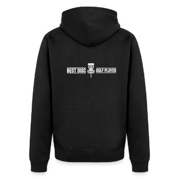 Disc Golfing Disc Golfer - Best Disc Golf Player - Unisex Premium Organic Zip Hoodie - black - Back - Nico (187cm)