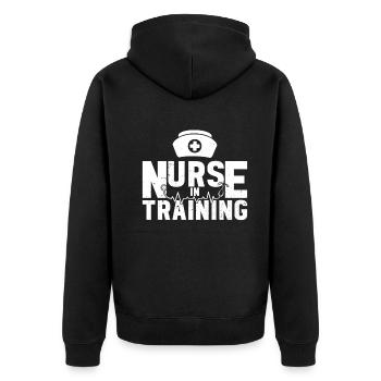 Nurse in training - Hospital Nurse Nursing School - Unisex Premium Organic Zip Hoodie - black - Back - Nico (187cm)