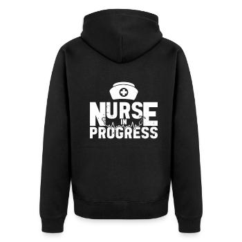 Nurse in progress - Hospital Nurse Nursing School - Unisex Premium Organic Zip Hoodie - black - Back - Nico (187cm)