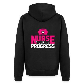 Nurse in progress - Hospital Nurse Nursing Student - Unisex Premium Organic Zip Hoodie - black - Back - Nico (187cm)