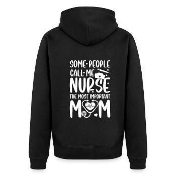 Some people call me nurse the most important call - Unisex Premium Organic Zip Hoodie - black - Back - Nico (187cm)
