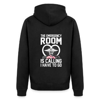 Nurse Life Nursing Hospital Nurse Emergency Nurse - Unisex Premium Organic Zip Hoodie - black - Back - Nico (187cm)