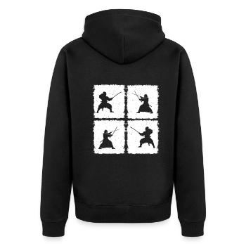 Combattant japonais Kendo Lutteur Kendo Martia - Veste à capuche bio Premium Unisexe - noir - Dos - Nico (187cm)