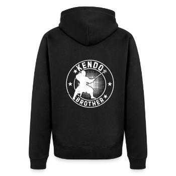 Kendo Combattant Frère Kendo Lutteur Kendo Frère - Veste à capuche bio Premium Unisexe - noir - Dos - Nico (187cm)