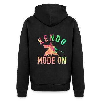 Mode Kendo activé - Kendo Fighter Kendo Wrestler - Veste à capuche bio Premium Unisexe - noir - Dos - Nico (187cm)