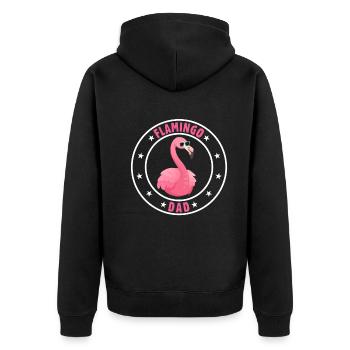Flamingo Daddy Flamingo Dad Flamingo Bird - Unisex Premium Organic Zip Hoodie - black - Back - Nico (187cm)