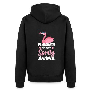 Flamingo is my spirit animal - Flamingo Lover - Unisex Premium Organic Zip Hoodie - black - Back - Nico (187cm)
