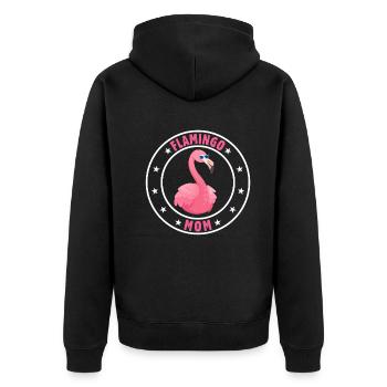 Flamingo Mom Flamingo Mama Flamingo Bird - Unisex Premium Organic Zip Hoodie - black - Back - Nico (187cm)