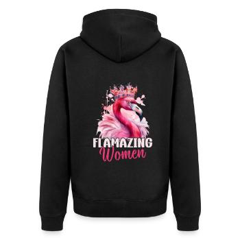 Flamazing Femmes Flamingo Lover Flamingo Girl - Veste à capuche bio Premium Unisexe - noir - Dos - Nico (187cm)