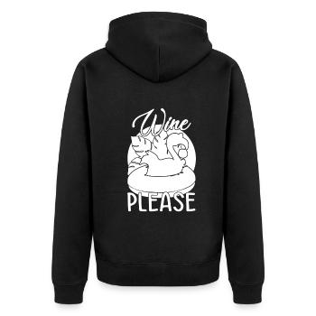 Party Flamingo Wine please Funny Flamingo - Unisex Premium Organic Zip Hoodie - black - Back - Nico (187cm)