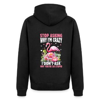 Citations amusantes de flamants roses Flamingo flamant rose - Veste à capuche bio Premium Unisexe - noir - Dos - Nico (187cm)
