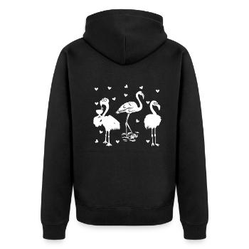 Flamants roses Flamant rose mignon - Veste à capuche bio Premium Unisexe - noir - Dos - Nico (187cm)
