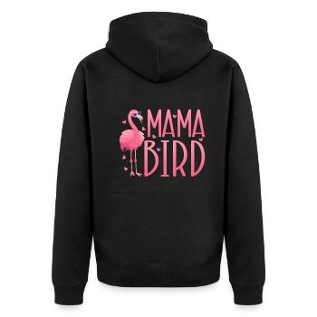 Flamingo Mama Bird Flamingo Mom Flamingo - Unisex Premium Bio Zip Hoodie - Schwarz - Hinten - Nico (187cm)
