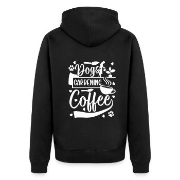 Chiens Jardinage Café - Jardinage Filles Hobby - Veste à capuche bio Premium Unisexe - noir - Dos - Nico (187cm)