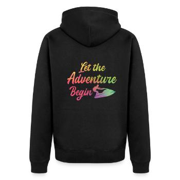 Funny Jetski Rider Jetski Adventure - Jetski Lover - Unisex Premium Bio Zip Hoodie - Schwarz - Hinten - Nico (187cm)