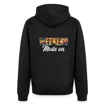 Jetski Weekend Mode On - Funny Jetski Jetskiing - Unisex Premium Bio Zip Hoodie - Schwarz - Hinten - Nico (187cm)