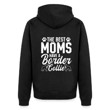 Border Collie Mom - Les meilleures mamans ont un Border - Veste à capuche bio Premium Unisexe - noir - Dos - Nico (187cm)