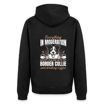 Border Collie Amoureux des chiens Border Collie Lover - Veste à capuche bio Premium Unisexe - noir - Dos - Nico (187cm)