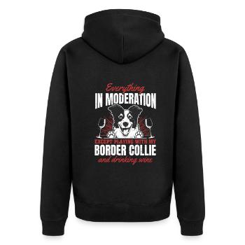 Border Collie Lover Border Collie Dog Lover - Veste à capuche bio Premium Unisexe - noir - Dos - Nico (187cm)