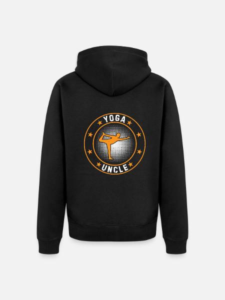 Yoga Uncle - Unisex Premium Bio Zip Hoodie - Schwarz