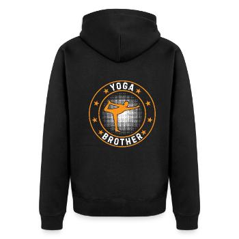 Yoga Brother - Premium økologisk unisex-hættejakke - sort - Bagpå - Nico (187cm)